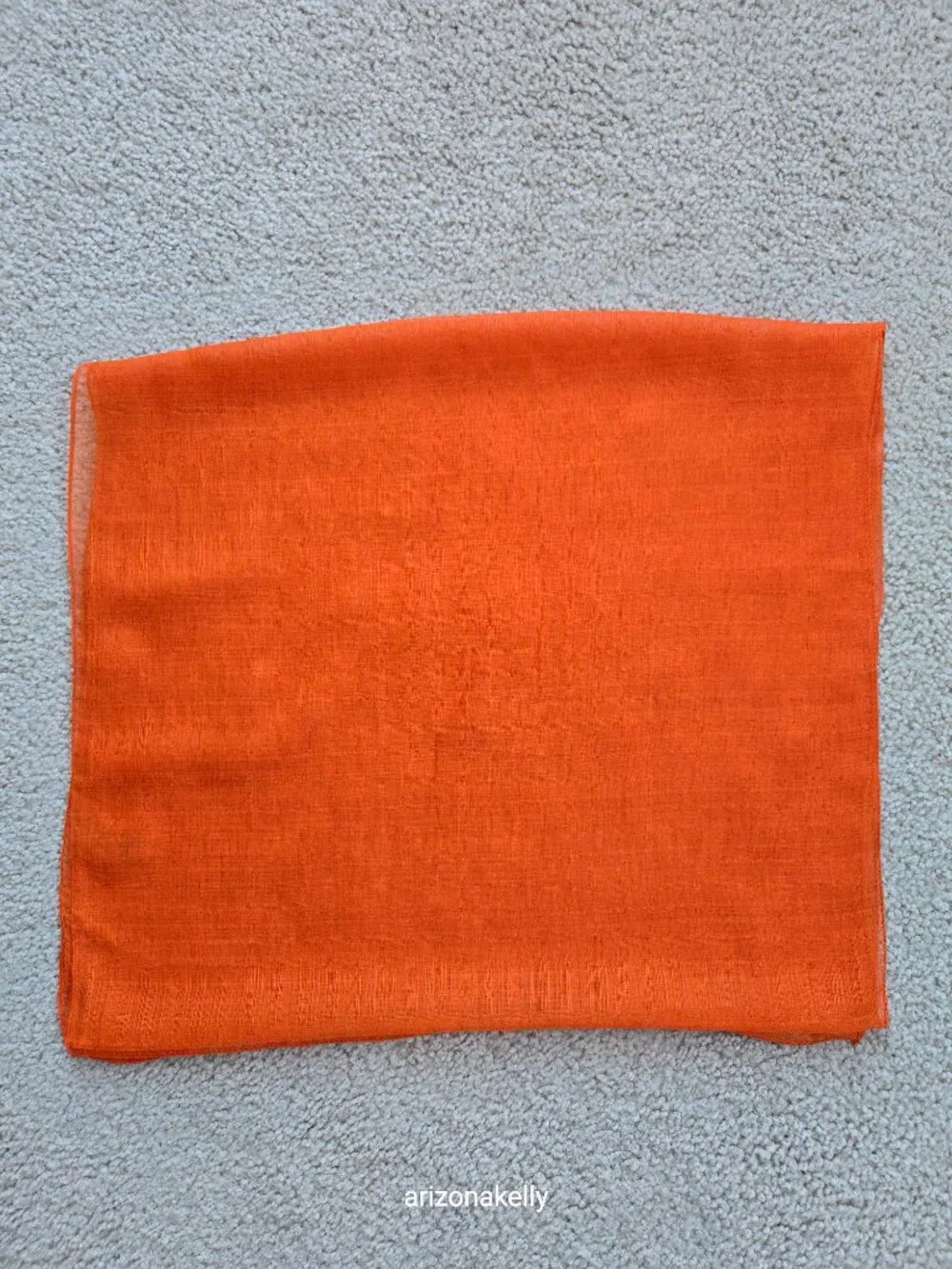 Linen/Silk (80/20) Scarf Sheer Lightweight Orange